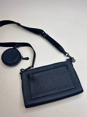 COACH CE682 Holden Crossbody Bag Black Pebble Leather Purse Adjustable Strap